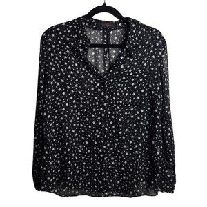 Love For Humanity Couture Sheer Celestial Star Print Blouse Whimsigoth Size M